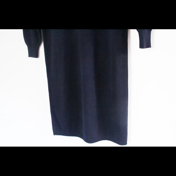 Darian | Vintage 80's Black Jeweled Long Sleeved Sweater Dress | Size Medium - Picture 10 of 10